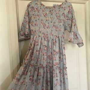 JessaKae Wandering Willoughby Midi blue floral Dress size S